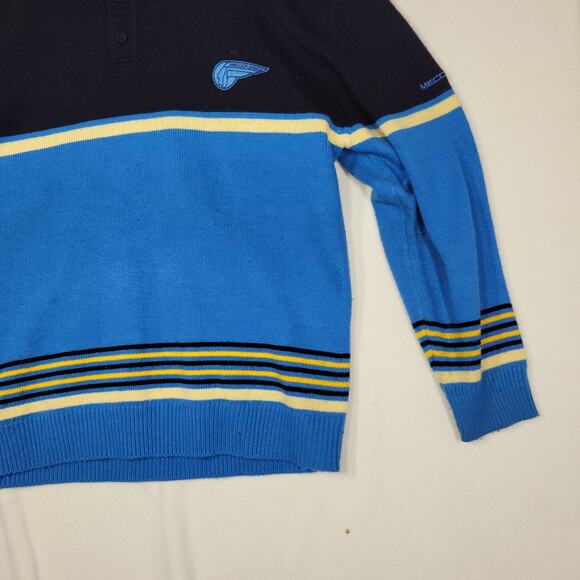Vtg MeccaDNM Mens Sweater Shirt Sz XXL Blue Y2k Hip Hop Rap Fall Winter Cold - Picture 11 of 11